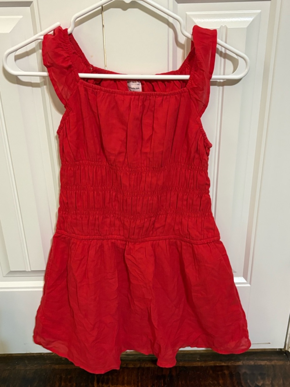 abercrombie kids Red Off-Shoulder Smocked Dress